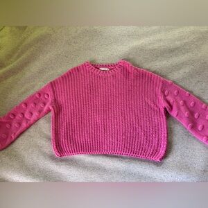moon & madison Pink Crew Neck Sweater Ribbed Knit